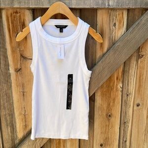 Banana Republic White Fitted Sleeveless Tank Top
